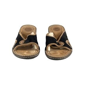 UGG Australia Shoes Womens Size 6 Shearling Slide Sandals Leather Clogs 1793